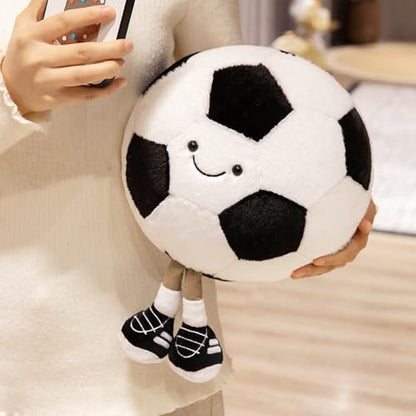 XIYUAN 13.7inch Football Plush Toys Soft Stuffed Sports Plush Balls Cute Fun American Soccer Doll Toys with feet Creative Football Spherical Decor Throw Pillow for Christmas Kids Gift (Football)