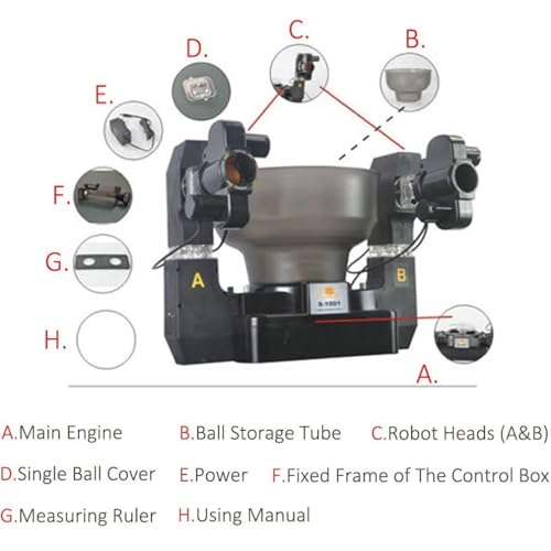 Ping Pong Training Robot Automatic Table Tennis Machine S1001 for Training, Table Tennis Robot Automatic Ball Practice Machine for Training 100+ Balls, 4-40m/S Speed