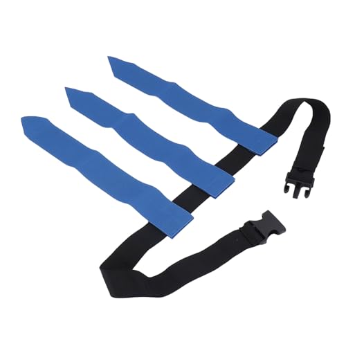 Drfeify Flag Football Belt, Adjustable Nylon Flag Football Set with 3 Flags, 44.5in Belt Length, Quick Pull Design for Kids Youth Adults Training Games Outdoor Activities (Blue)