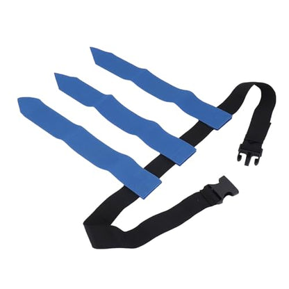 Drfeify Flag Football Belt, Adjustable Nylon Flag Football Set with 3 Flags, 44.5in Belt Length, Quick Pull Design for Kids Youth Adults Training Games Outdoor Activities (Blue)