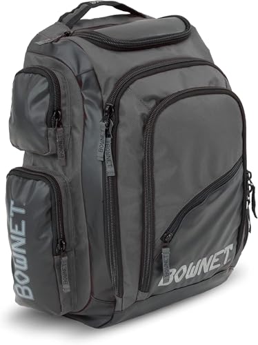 Bownet Commando Coaches Bat Bag – Baseball & Softball Backpack with Fungo Holder, 15.5” Laptop & Tablet Pocket, Large Gear Storage, Padded Straps, Youth & Adult, Black - color: Black