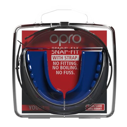OPRO Snap-Fit Mouth Guard with Strap Instant Fit (Pink) Adult Boxing Mouthguard for MMA & Impact Sports, Impact-Resistant Football Mouth Guard for Sports, Hockey & Rugby - Includes Case - size: Youth (Under 11)