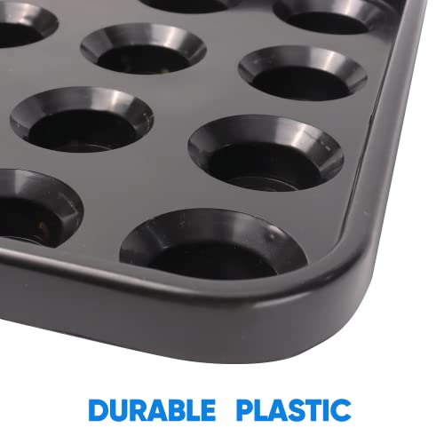 GSE Games & Sports Expert Black Plastic Pool Ball Carrying Tray, Billiard Ball Storage Tray for 16 Balls Full Set Regulation Size Billiard Balls