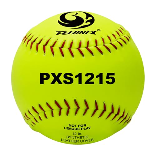 PHINIX Slow-Pitch Softballs Cork Core 11" & 12" Options Great for Practice + Training - size: 12 Inch, style: Box of 12