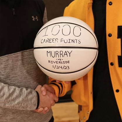 Murray Sporting Goods Autograph Basketball with Stand - Four Panel Signature Ready Display Memorabilia Autographic Basketball Regulation Size 29.5 inches
