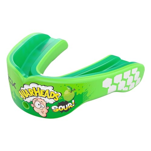 Shock Doctor, Gel Max Power Flavor Mouth Guard, Football, Lacrosse, Hockey, MMA, Boxing, Youth & Adult - color: Warheads Sour Green Apple, size: Youth