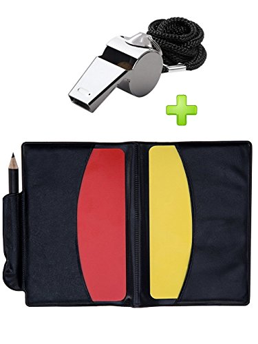 Soccer Kit - Metal Whistle with Referee Cards Set, Referee Cards for Soccer Football, Ideal Referee Kits for Game Sports