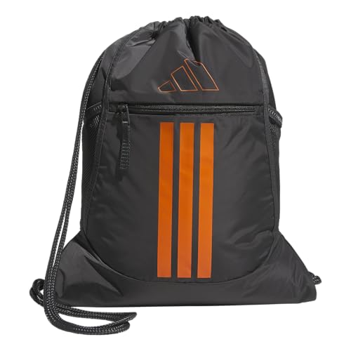 adidas Alliance Sackpack – Drawstring Backpack for Sports, Small Gym Bag - color: Grey Six/Pure Orange/3