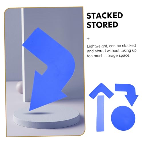 Happyyami 4Pcs Agility Training Spot Markers Outdoor Ground Marking Tools with Arrow Rounded and Right Angle Shapes for Soccer Basketball Football Drills