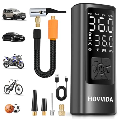 Tire Inflator Portable Air Compressor, Bike Pump, Air Pump for Car Tires 150PSI with Digital Pressure Gauge, Auto Shut-Off, Fast Inflation, Bike Tire Pump for Car, Motorcycle, Bike, Ball - color: Black
