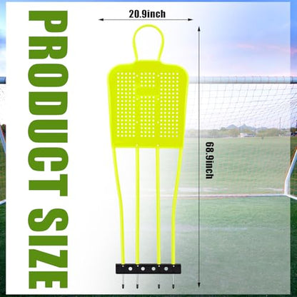 Shappy Soccer Kick Training Mannequin Durable ABS Plastic Training Dummies with Steel Ground Spikes Soccer Mannequin Goal Equipment - size: 68.9 Inch