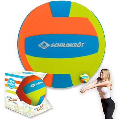 Schildkröt Tropical Beach Volleyball, Neoprene Volleyball, Size 5, Diameter 21 cm, Normal Size, Volley with Non-Slip Textile Surface, Salt Waterproof