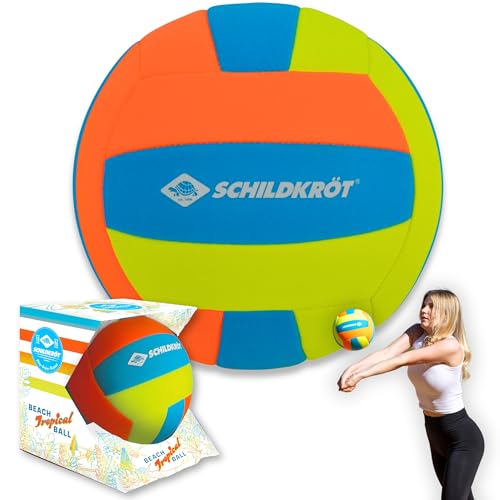 Schildkröt Tropical Beach Volleyball, Neoprene Volleyball, Size 5, Diameter 21 cm, Normal Size, Volley with Non-Slip Textile Surface, Salt Waterproof