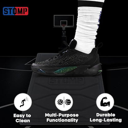 STOMP Athletics: Reusable Mini Traction Mat (As Seen on Shark Tank) for Volleyball & Basketball Shoes - Alternative for Basketball Sticky Mats - Non-Slip Shoe Cleaning Pad - 11"x15" - color: Black