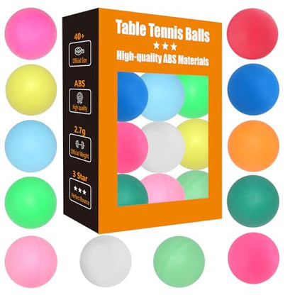 High Bounce & Durable ABS Mat Colored 3 Star Ping Pong Balls 4 Trainning,Party Games,Pet Cats Toys - style: pack of 12 - multicolour