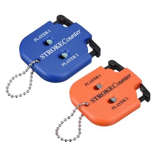 Golf Score Indicator, Stroke Counter Clicker Portable Handy Count Shot Keeper with Key Chain for Golfer Training - color: Blue/Orange