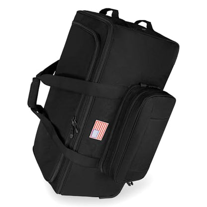 150L Large Rolling Duffle Bag with Wheels, Heavy Duty 32'' Tri-Wheel Gear Hauler for Camping,Moving Sports Equipment,Military & Airline Checked Bag Approved,Black - color: Black
