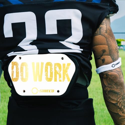 O Shield Golden Cross Chrome Football Back Plate, Lower Back Pads for Football Players, Rear Protector, Cross Series - size: Adult (Weight more than 180 Pounds), style: Do Work White