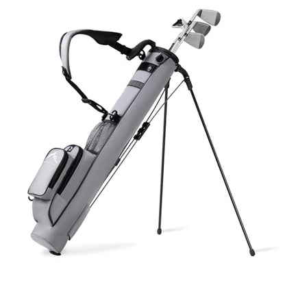 uniHimal Golf Lightweight Stand Carry Bag– Easy to Carry and Durable Pitch n Putt Golf Bag for The Driving Range, Par 3 and Executive Courses–31.5 inches Tall - color: Grey