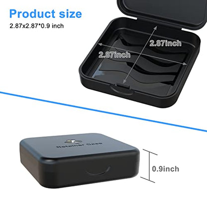 Aligner and Retainer Cases,(2 Pcs) Denture Case, Durable and slim Mouth Guard Case - Black