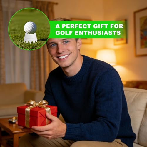 8pcs Golf Simulator Tees, 8 Size 0.4-2in/1-5cm Height Durable Plastic Golf Hitting Off Mats Tees Accessories for Indoor Outdoor Sim Practice Training Turf Driving Range (White)