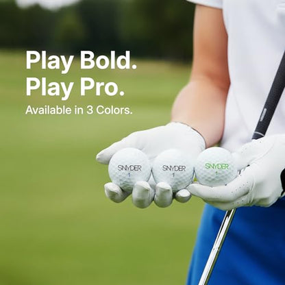 Snyder USA Pro Golf Balls - 5-Piece Construction Practice Golf Balls, Urethane Cover, 322 Dimples, 90 Compression, Training Golf Balls 12 Pack - color: White