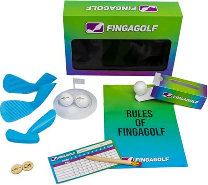 Fingagolf Indoor Golf Game Realistic Golf for Home, Office, or Travel – Unique Gift for Golfers of All Ages - style: All In Set