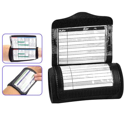 Multifunctional Football Play Wristband, Large Window Softball Wristband for Quarterback Playbook, Sports Coach Play Card Holder for Baseball Soccer Basketball
