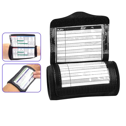 Football Wrist Coached Quarterback Play Wristbands Playbook Softball Wristbands for Football and Tackle Football
