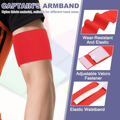 Soccer Captain Armband, Elastic Wrist Arm Bands Adjustable Player Team Leader Anti-Slip Badge Sports Accessories-Fit - color: Grass Green