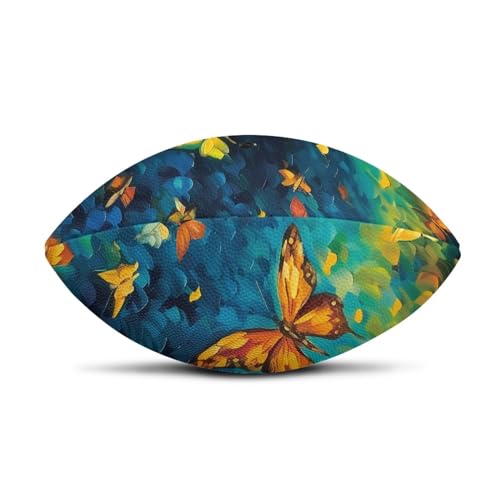SYtrade Recreational Football Game Footballs PU Composite Leather Footballs for Training Indoor Outdoor - color: Butterfly Yellow Green