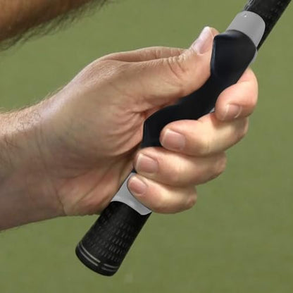 Golf Grip Trainer Attachment for Kids and Woman Beginner Training Equipment for Improving Hand Positioning on Golf Club Right Handed Golf Swing Trainer 6 Inches - color: Grey