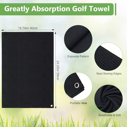 4PCS Golf Club Cleaner Brush, Golf Club Brush Groove Cleaner with 4 Ounces Squeeze Bottle and Bristles/Groove Sharpener/Towel/Retractable Key-Ring for Cleaning