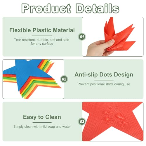 Spot Markers, Star Arrow Poly Spot Marker for Agility Training Floor Dots Non-Slip PE Equipment