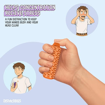 Distractibles Spike Roller Clicker, Tactile Pain Stim Fidget with Clicker Switch, Pain Stimulation Roller with Lanyard (NEON Harmony + Horizon) - color: Neon Harmony + Horizon