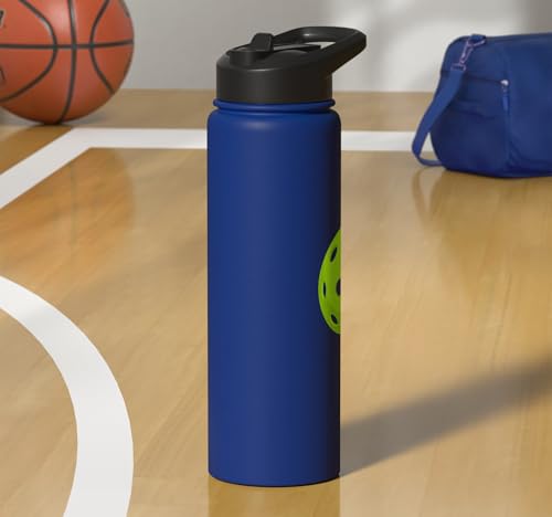 Pickleball: Dinking Buddy Stainless Steel Insulated Water Bottle - color: Royal Blue