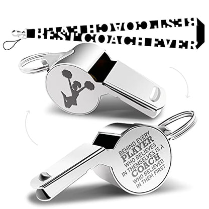 fkovcdy Whistle Cheerleading Coach Gift Coach Whistle Teacher Whistle Emergency Coach Referee Lifeguard Girl Referee School Sports Coach Whistle with Lanyard Cheer Coach Gift.