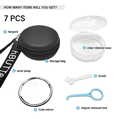 Orthodontic Retainer Organizer Bag Aligner Case Travel Pack Mouth Guard Box (Black Regular)
