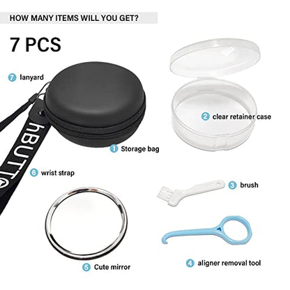 Orthodontic Retainer Organizer Bag Aligner Case Travel Pack Mouth Guard Box (Black Regular)