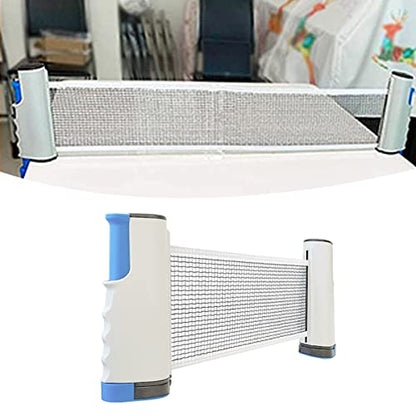 Alomejor Professional Retractable Pong Net Portable Table Tennis Net Gaming Supply for Competition Players Grey Blue