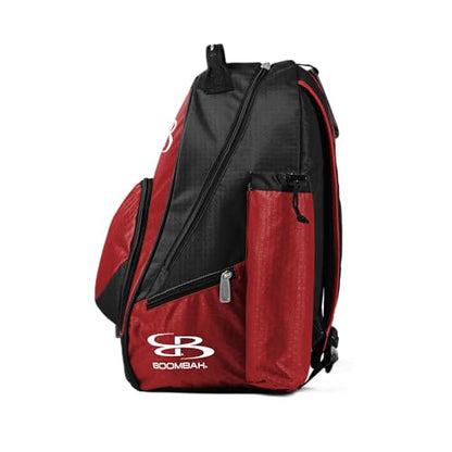 Boombah Tyro Baseball/Softball Bat Backpack - 20" x 15" x 10" - Holds 2 Bats up to Barrel Size of 2-5/8" - color: Black/Red