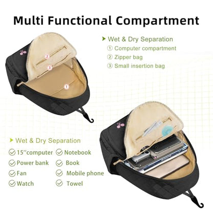 Tennis Bags for Women, Tennis Backpack Pickleball Racket Bags,Water-Resistant Sling Tote Padel Bag for Pickleball Tennis Badminton, Cute Gifts for Women Girl, Duffle Bag Gym Travel - color: Black