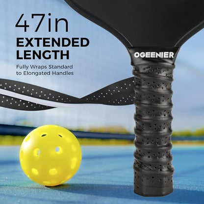 Pickleball Paddle Grips, Pack of 6, Non-Slip & Moisture Wicking Overgrip Tape for Pickleball Paddles - color: Black