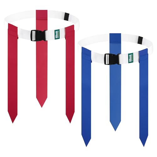 Flag Football Belts, 10/14 Player White Flag Football Sets for Youth, Kids and Adults Team Sports Training Games - color: Red and Blue