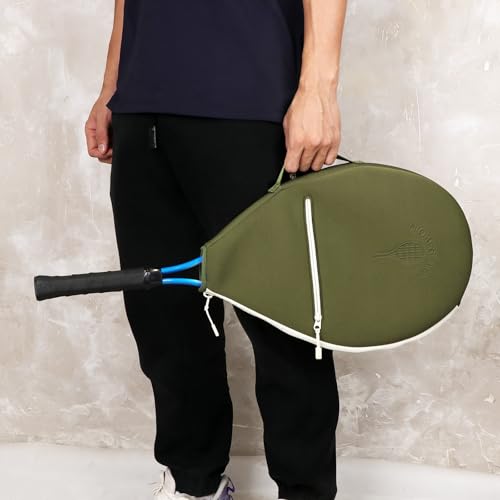 TOURBON Neoprene Padded Tennis Racket Bag Protector Cover Case with Zipper Pocket, Sports Backpack Sling Bag for Men Women