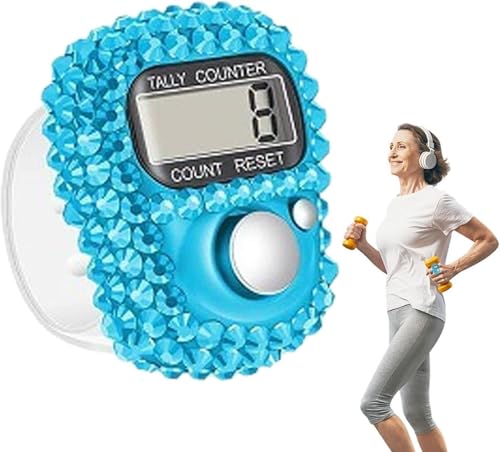 Electronic Finger Tally Counter Clicker Counter,Portable Digital Display Tally Counter,Convenient Resettable Mini Lap Counter for Golf Goods Counting Accessories,Track and Field Lap Counters - color: Blue