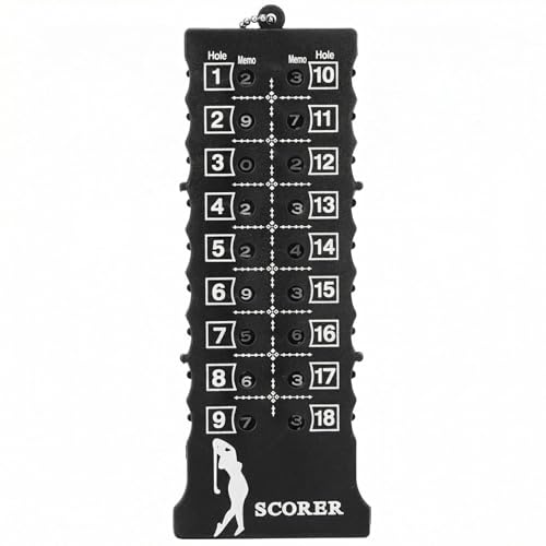 Handheld Golf Shot Counter Bar Style for Simple Score Tracking During Practice and On Course Training Sessions - color: black