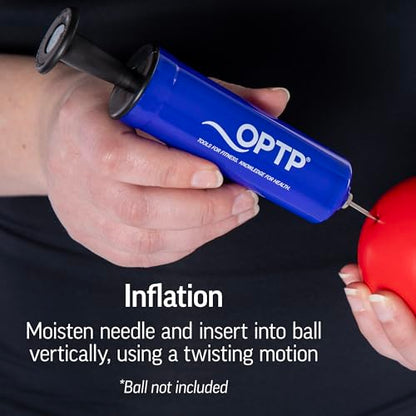 OPTP Needle Inflating Pump - Exercise Ball Pump with Needle for Small to Medium-Sized Exercise and Massage Balls, Portable Ball Pump with Needle for Ball Refill