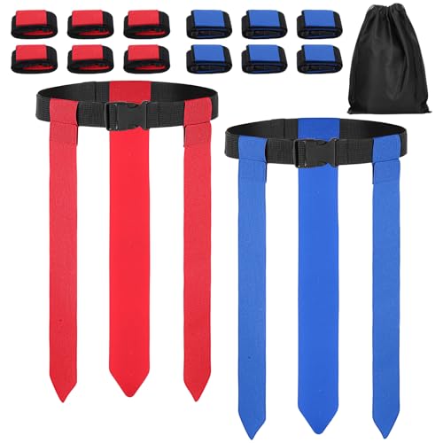 16 Pcs Flag Football Belts, Adjustable Flag Football Set with Flags, Suitable