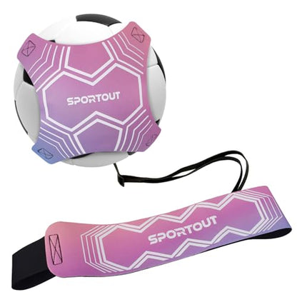 Sportout Volleyball/Soccer Training Equipment, Solo Trainer, Adjustable Waist Belt for Kids & Adults - color: Pink
